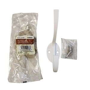 4 Heavy Duty Metal Garment‎ Hooks in White, Satin Nickel or Oil rubbed bronze